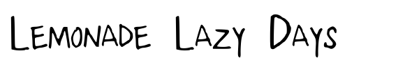 Lemonade Lazy Days font preview